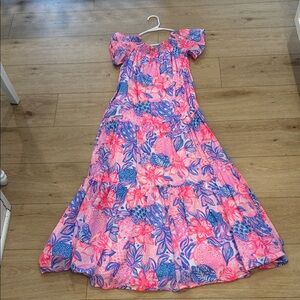 Lilly Pulitzer Pink and Blue Floral Kids Dress